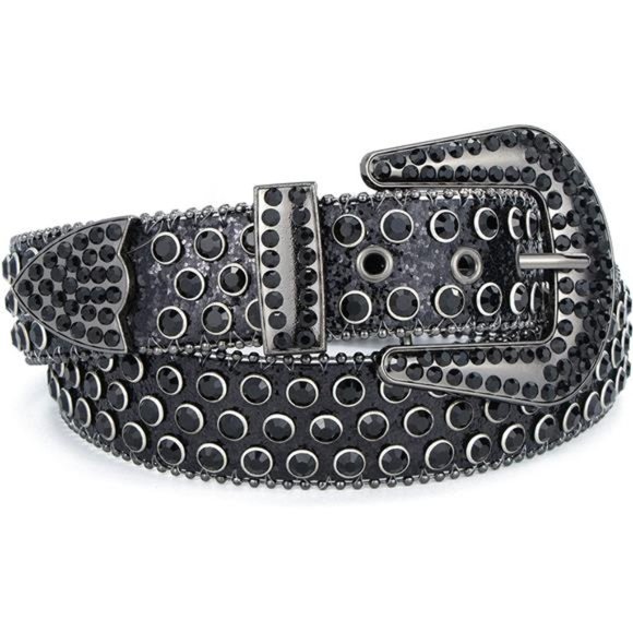 Womens Rhinestones Studded Belts Bling Big Diamond Cowgirl Cowboy Waist Belt
